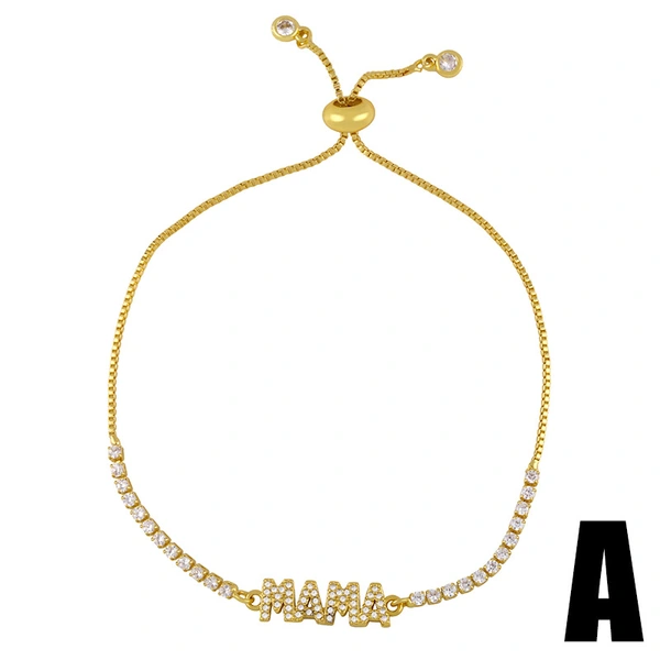 Smiley face expression bracelet adjustable temperament all-match small fresh letter Mama European and American design hand jewelry brc93