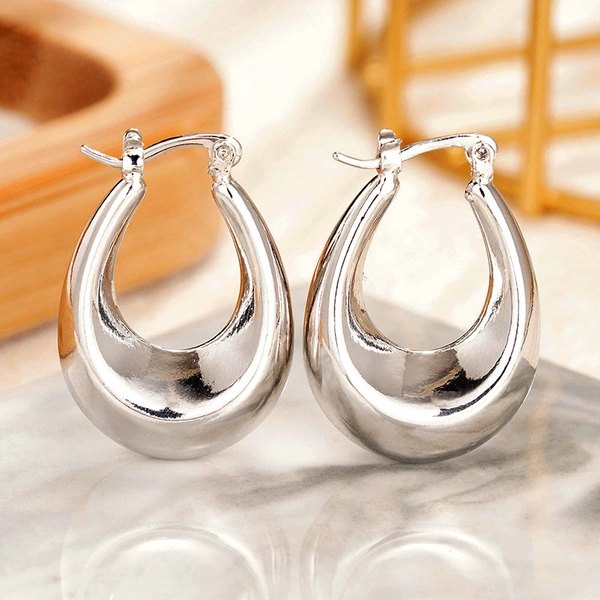 Manufacturer's source French style earrings for women with U-shaped teardrop design, electroplated earrings