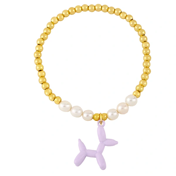 Clearance European and American style fashion pearl bracelet female Internet celebrity niche trend cute sweet balloon dog bracelet bre43