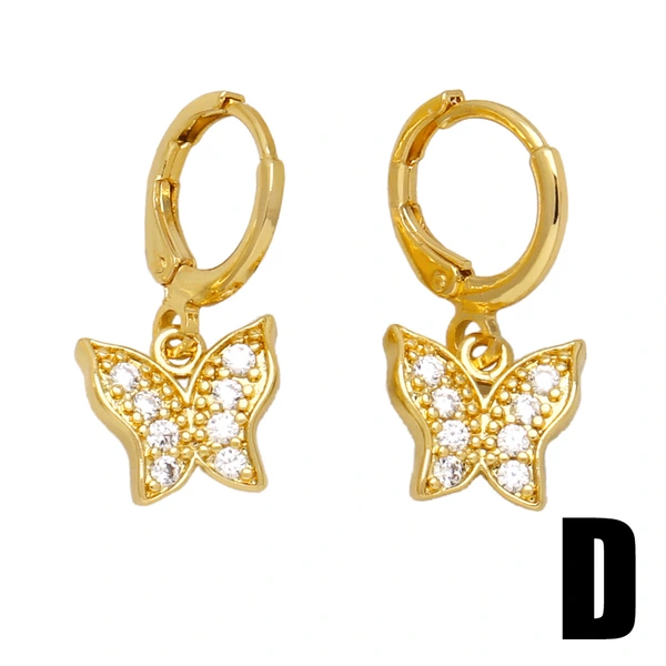Hot selling diamond butterfly earrings earrings European and American simple temperament butterfly earrings earrings ert90