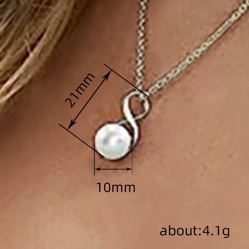  Internet celebrity hot necklace simple fresh niche design pendant infinite love imitation pearl temperament necklace