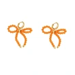 Best selling rice bead crystal earrings for women with bow gold-plated earrings wholesale era138