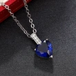 Hot selling European and American colored gemstone heart-shaped zircon necklace fashion love pendant O-shaped chain necklace