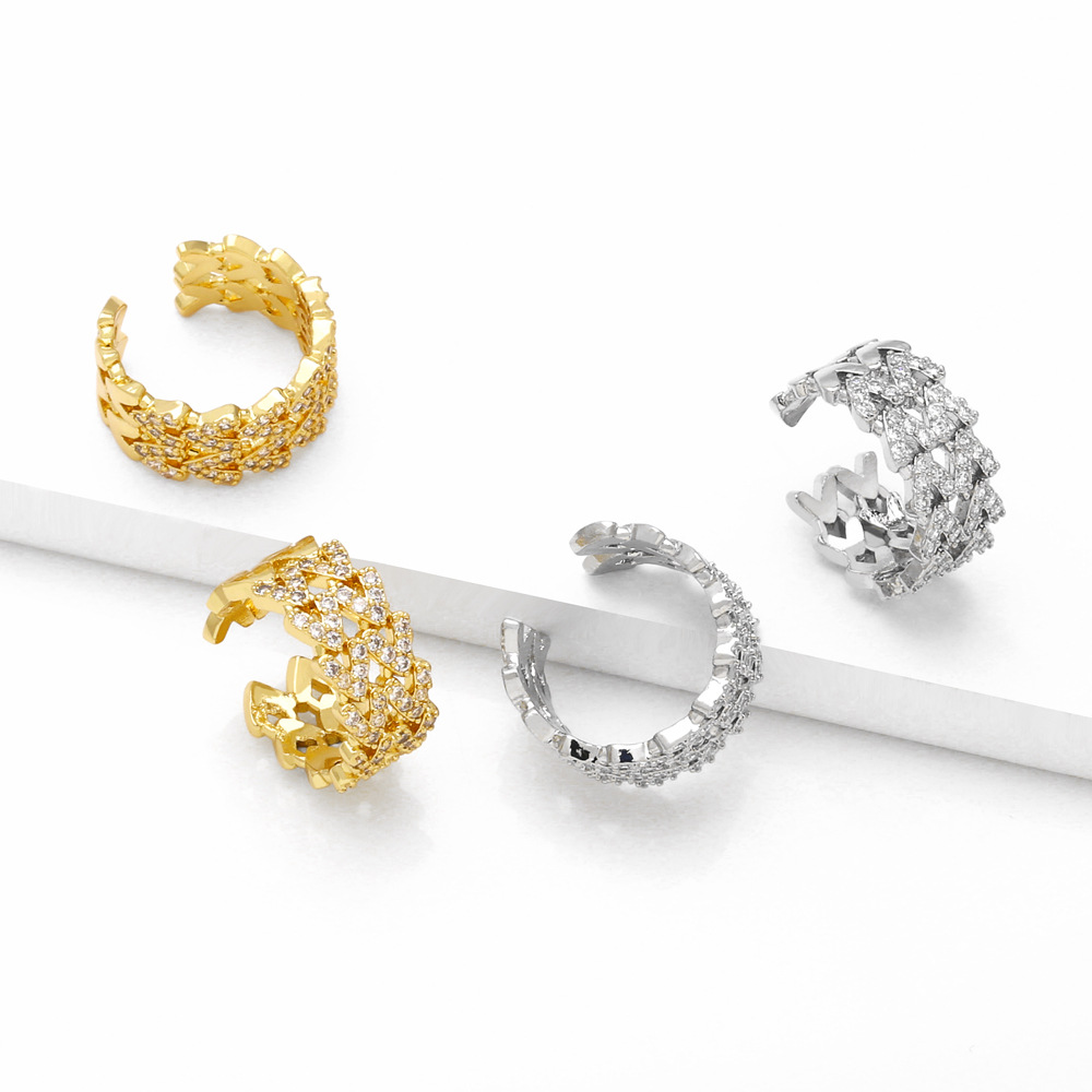 European and American jewelry cool style diamond ear bone clip for non-pierced ears temperament versatile earrings wholesale ert77