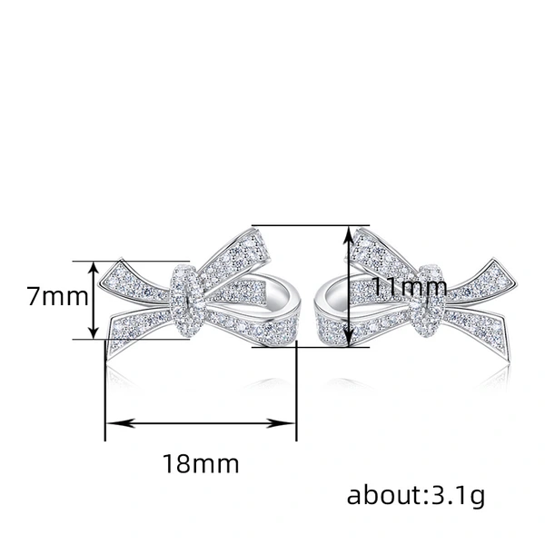 Light luxury bow earrings niche design fashion personality earrings temperament high-end business earrings