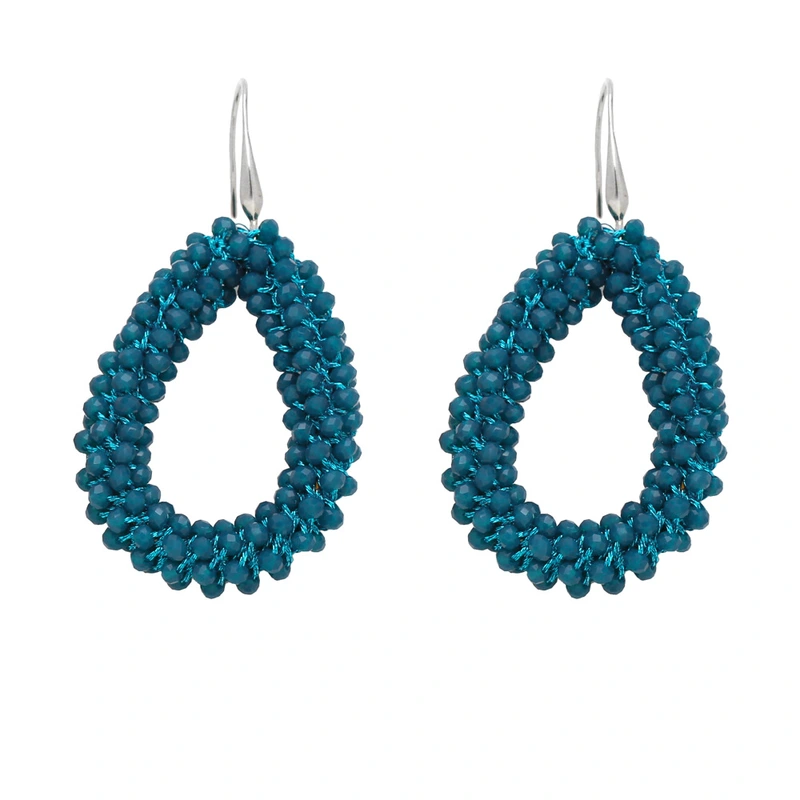 European and American jewelry Bohemian handmade beaded teardrop earrings fashionable personality rice bead earrings err60