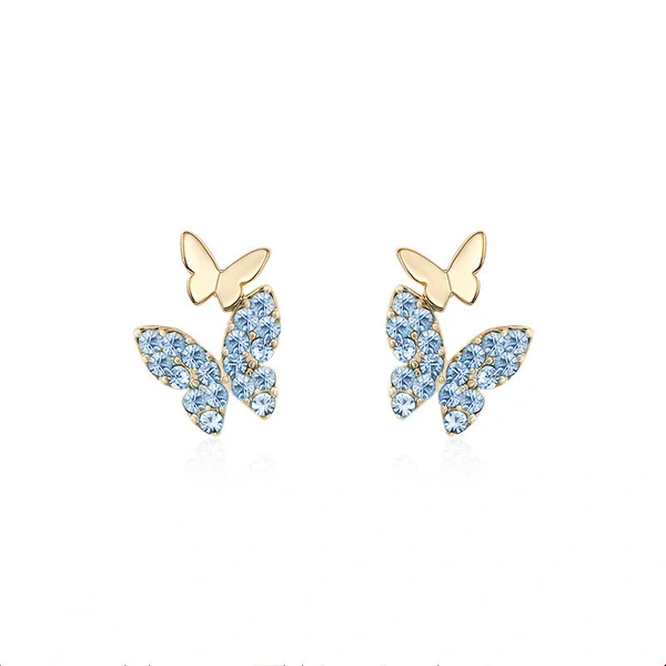 Korean cute small butterfly earrings, simple and elegant small earrings, the same style as the Internet celebrity fairy earrings