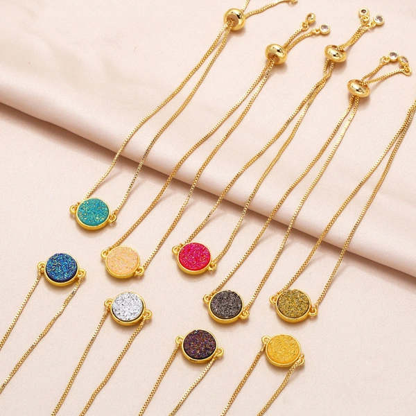 European and American style round bracelet niche design high-end copper plated 18k gold hand jewelry bracelet female brc55