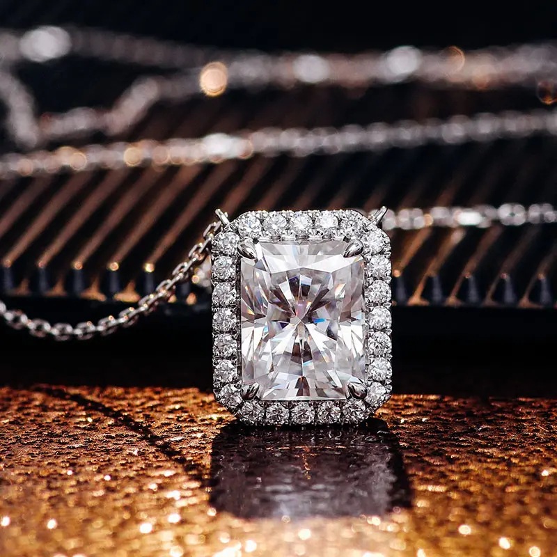  Chinese Valentine's Day gift square geometric pendant necklace classic versatile zircon jewelry fashion hot selling style