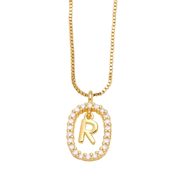 AS jewelry new style inlaid zircon 26 English letters necklace female gold-plated clavicle chain nka019