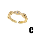 Clearance European and American jewelry micro-inlaid zircon devil's eye ring niche retro eye open ring rip21