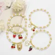 AS jewelry European and American hot-selling pearl fruit cherry strawberry pendant bracelet gold-plated bracelet brm81