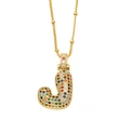 AS jewelry new color 26 English letters pendant necklace female inlaid zircon clavicle chain nkb031