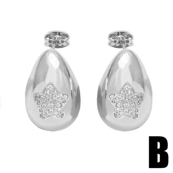 Clearance fashion love earrings female personality creative gold-plated water drop five-pointed star earrings earrings err19