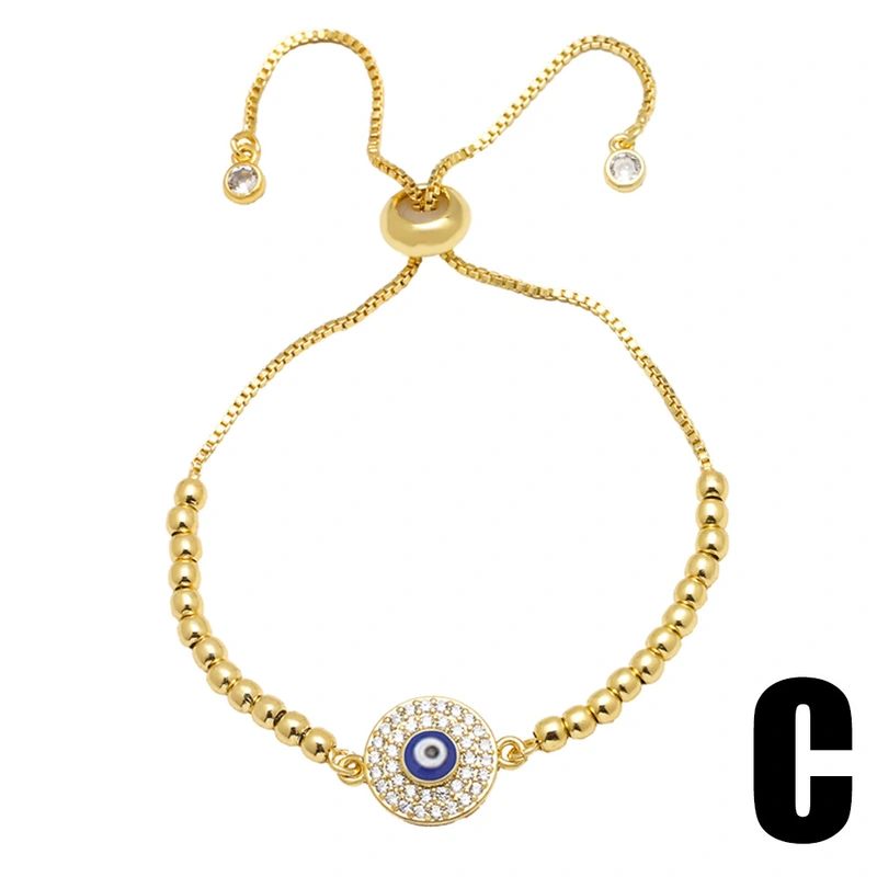 AS jewelry European and American Bohemian blue eye bracelet female gold-plated zircon palm jewelry brj12