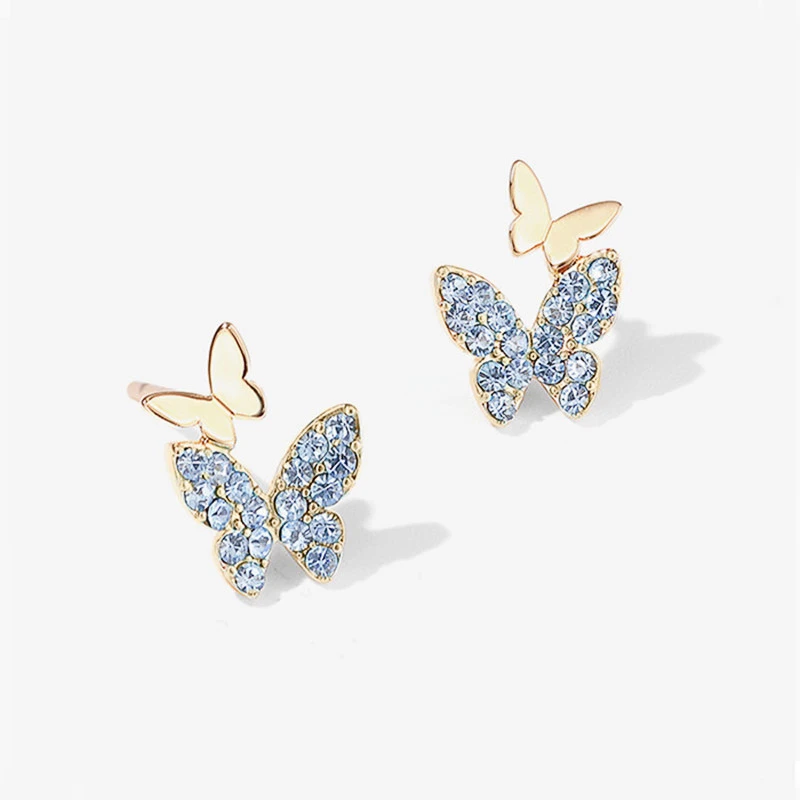 Korean cute small butterfly earrings, simple and elegant small earrings, the same style as the Internet celebrity fairy earrings
