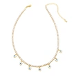 European and American hot-selling zircon tennis chain women's fashion niche oil drop heart-shaped devil eye pendant clavicle chain nkb034