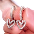 Creative new hollow heart-shaped drop earrings sweet style love earrings for women Chinese Valentine's Day gift