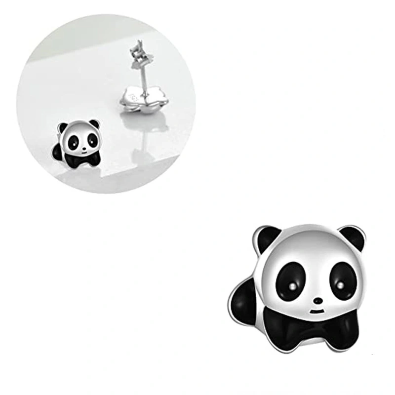 Cartoon cute national treasure panda earrings panda new trend style personality earrings souvenir gift