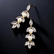  Tassel long light luxury style high-end earrings floral beads exquisite earrings elegant temperament style jewelry