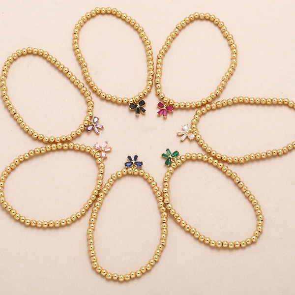 AS jewelry bracelet butterfly pendant bracelet gold-plated inlaid colored zircon bracelet brd81