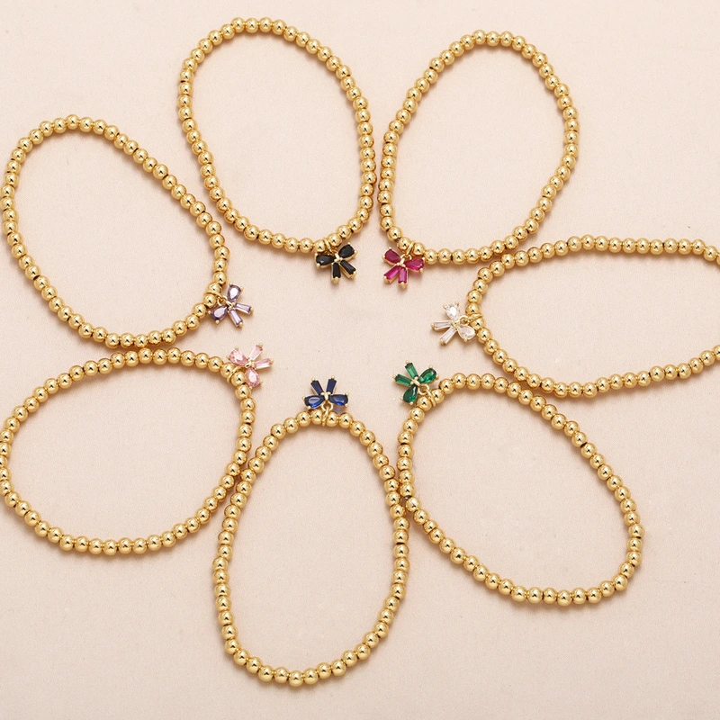 AS jewelry bracelet butterfly pendant bracelet gold-plated inlaid colored zircon bracelet brd81