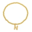 AS jewelry hot selling gold three-dimensional 26 English letters beaded bracelet bracelet brb34