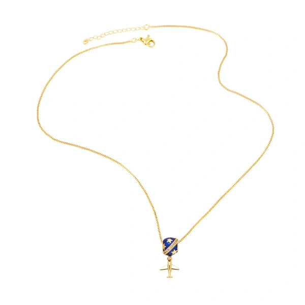 AS jewelry European and American popular airplane passport travel pendant necklace clavicle chain nkb047 necklace