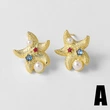 AS jewelry new pearl starfish love earrings copper plated 18k gold micro inlaid zircon earrings earrings ery63