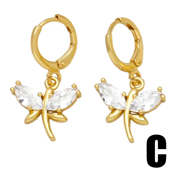 Hot selling diamond butterfly earrings earrings European and American simple temperament butterfly earrings earrings ert90