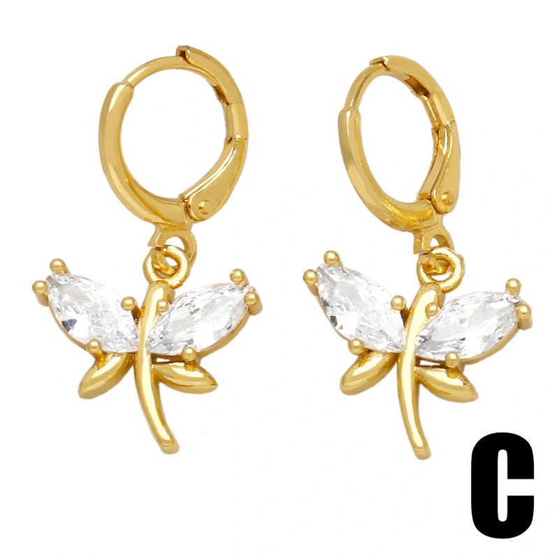 Hot selling diamond butterfly earrings earrings European and American simple temperament butterfly earrings earrings ert90