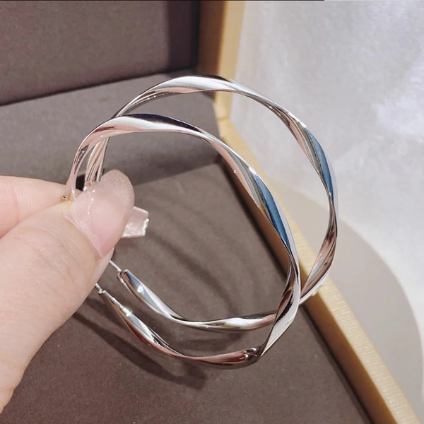  European and American French temperament earrings fashionable geometric large hoop earrings trendy popular personality match
