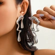 Live creative exaggerated personality earrings female punk niche Internet celebrity style accessories punk hot selling