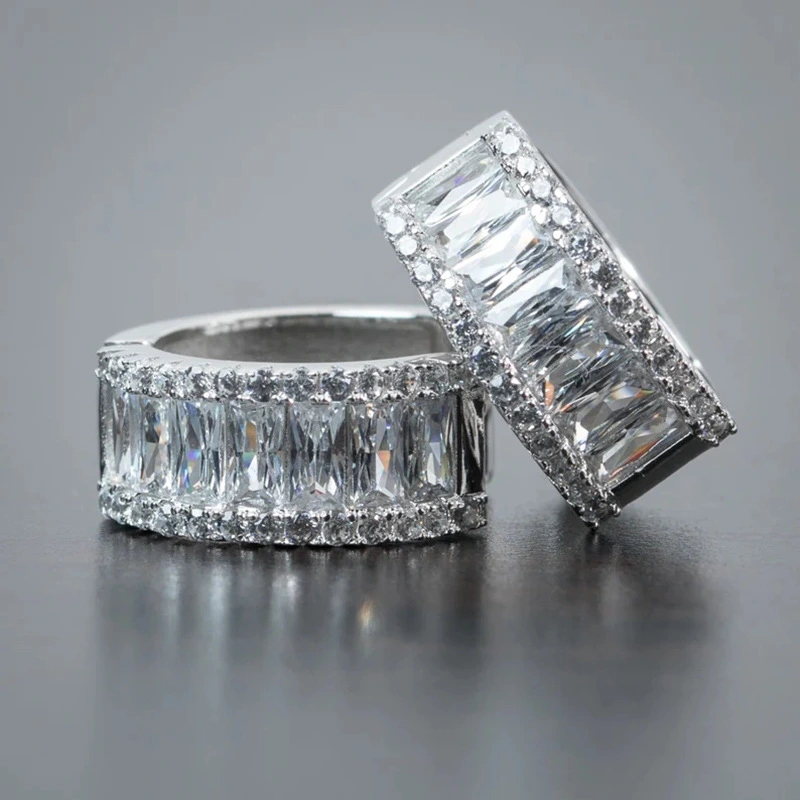 New trendy design Japanese and Korean ear clips, elegant zircon exquisite high-end earrings, cool style, simple and versatile