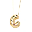 AS jewelry 26 English letters necklace gold-plated inlaid colored zircon clavicle chain nkb070