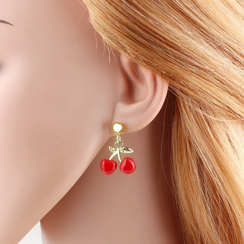 AS jewelry hot selling oil drop fruit cherry lips pendant earrings earrings female erw60 ring