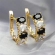 Korean version of high-end black zircon earrings unique temperament summer earring accessories new trendy female earrings