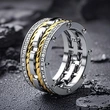 Metal electroplating two-color simple ring unisex daily matching ring fashionable niche personality