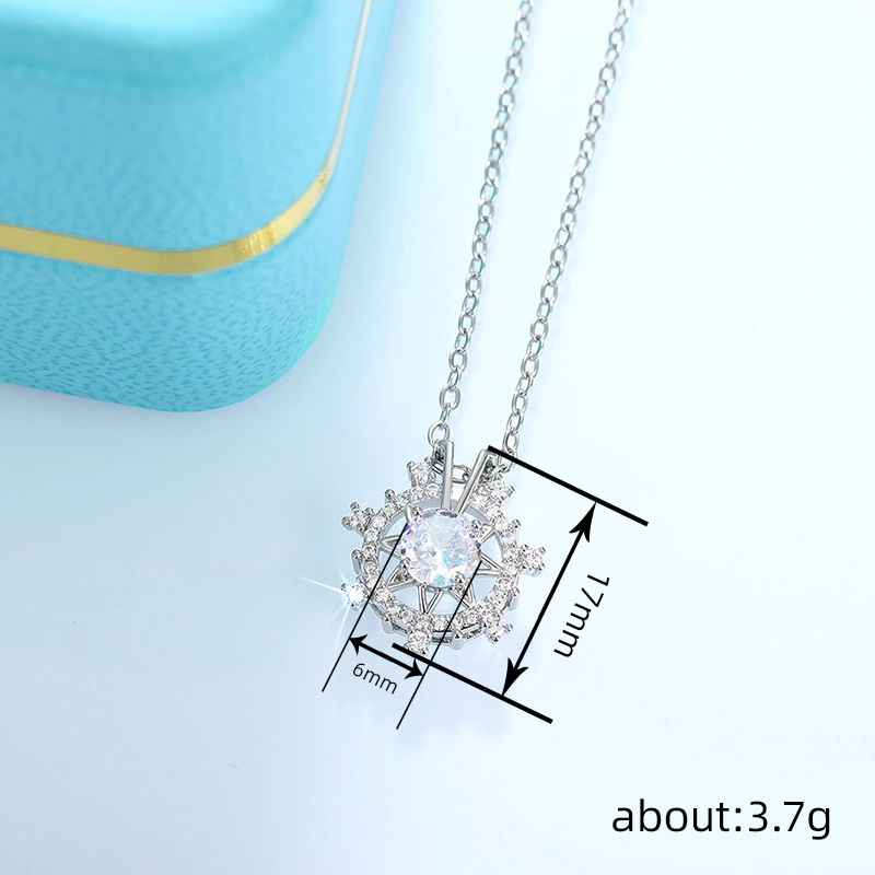  European and Korean creative star snowflake necklace for women, shiny design, exquisite jewelry, internet celebrity style jewelry