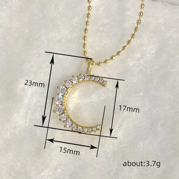  Niche simple small moon necklace light luxury high-end retro moon pendant temperament girlfriend necklace female