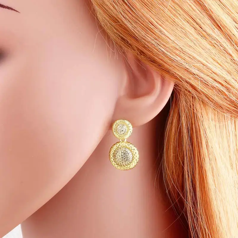 AS jewelry water drop round pendant earrings female gold-plated zircon inlaid turtle earrings era083