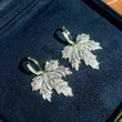 Canadian European and American style maple leaf earrings for women exaggerated atmosphere shining jewelry fashionable and elegant popular hot items