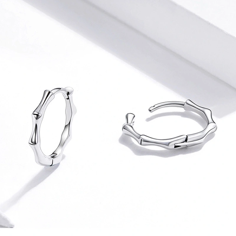   New style earrings, simple, unisex, smooth bamboo earrings, fashionable and versatile earrings