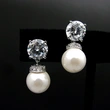  French retro imitation pearl earrings fashionable and simple earrings with high-end exquisite small earrings