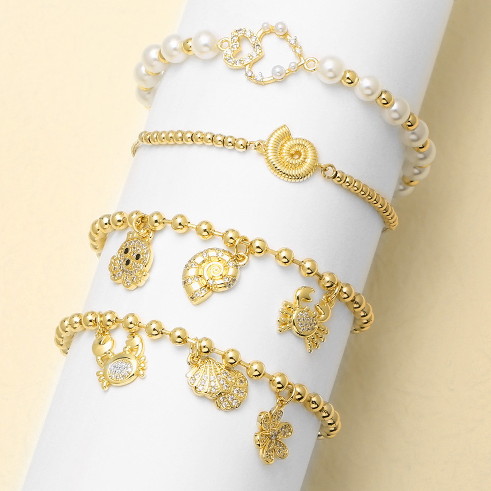 AS jewelry new hot selling conch crab pendant bracelet beaded hand jewelry brb75 bracelet