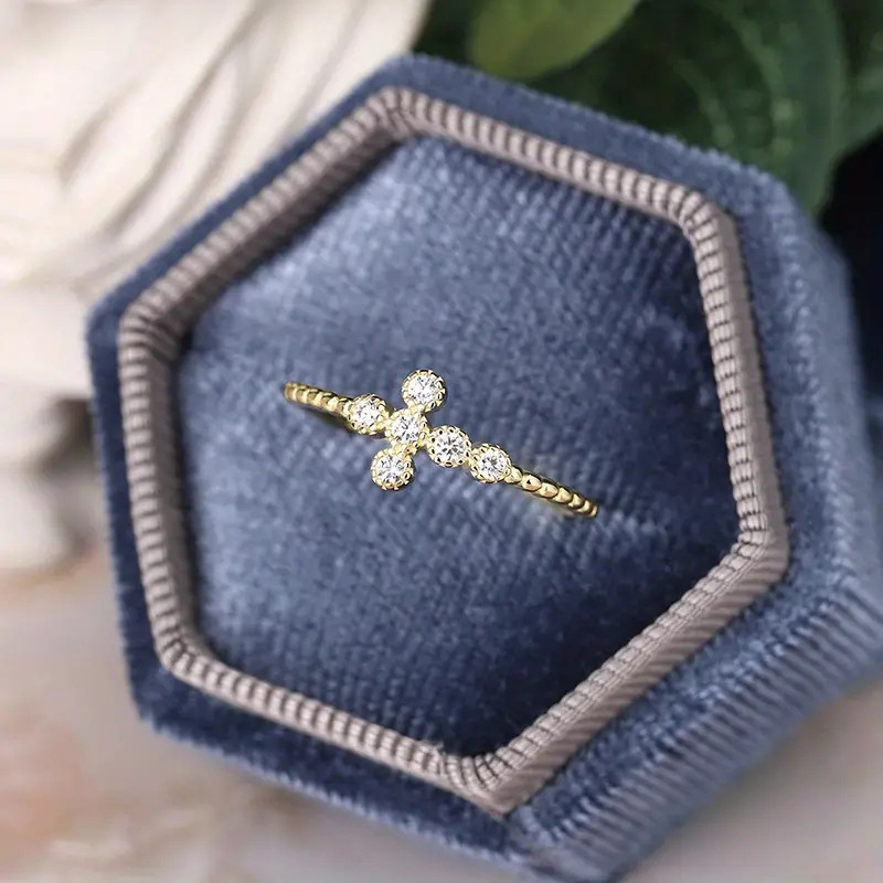   Popular simple everyday ring for women inlaid with zircon, exquisite and small single ring, fashionable and minimalist