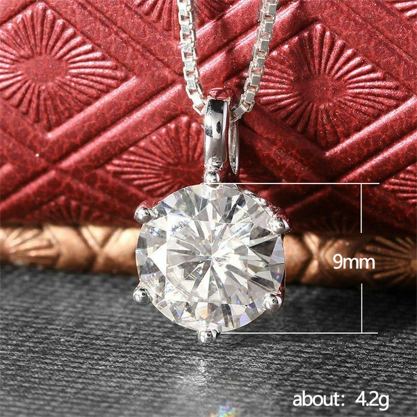 Simple six-claw single diamond pendant necklace exquisite large zircon pendant necklace live hot selling products