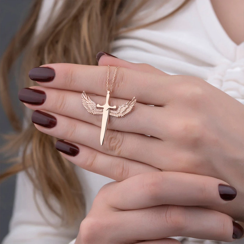 Source Flying Wings Necklace Women European and American Style Cross Angel Wings Pendant Fashion Necklace