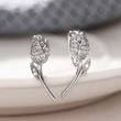 European and American INS style fashion design micro-inlaid diamond earrings for women retro metal gold-plated rose earrings