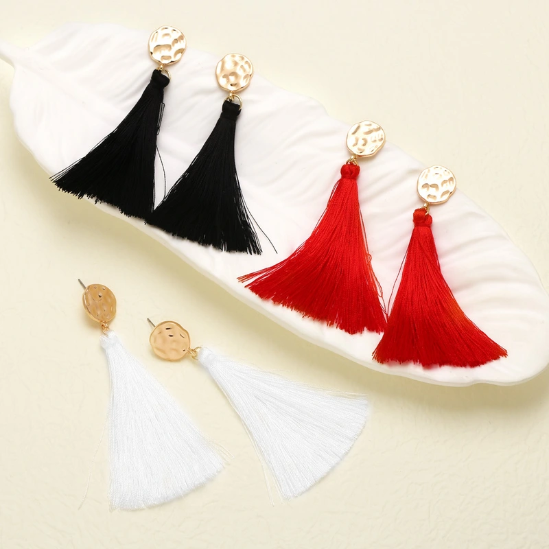 AS jewelry European and American fashion new long tassel earrings earrings female erm08 ring wholesale
